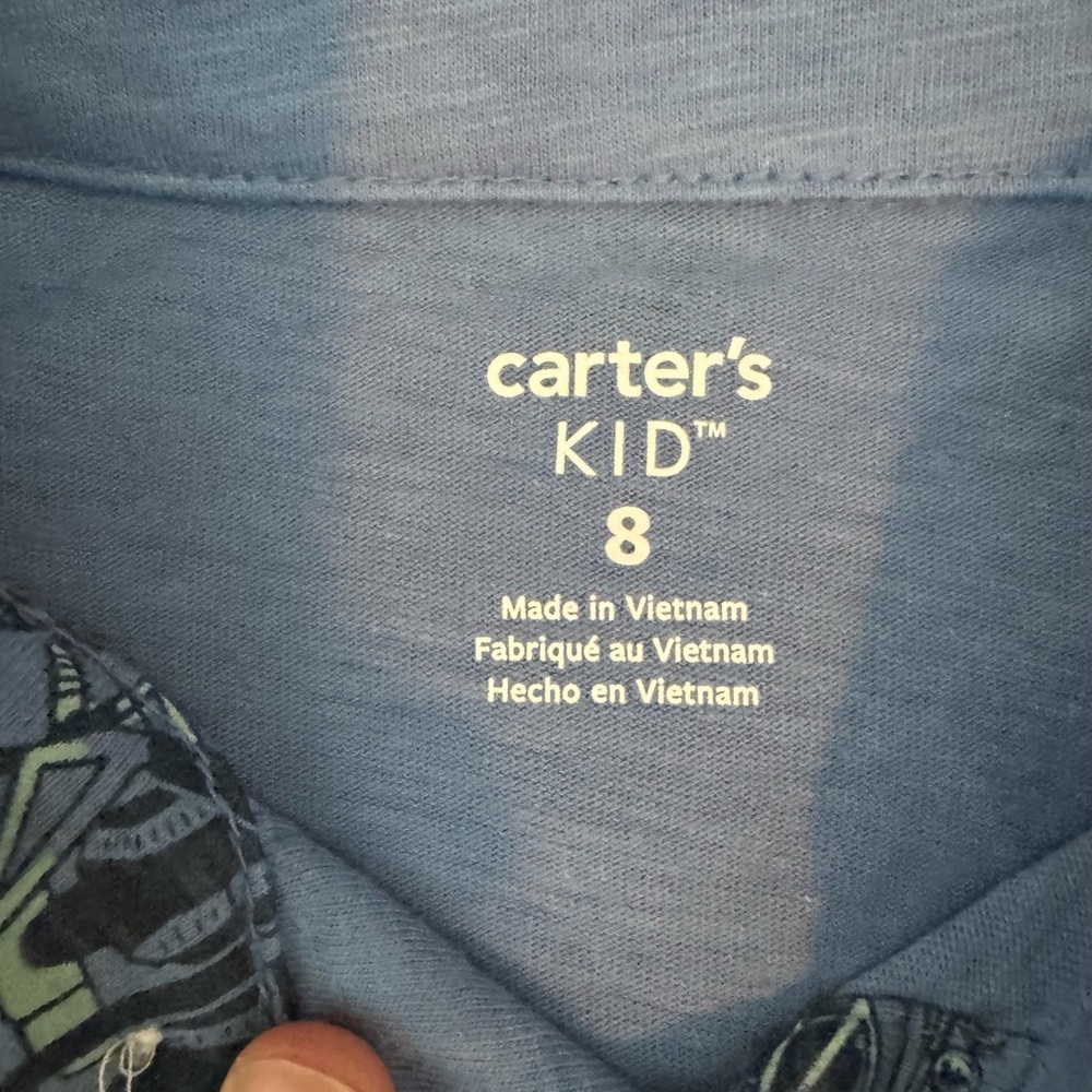 NWT, CARTER’S Blue Polo Shirt with Print Size 8 - Picture 4 of 12